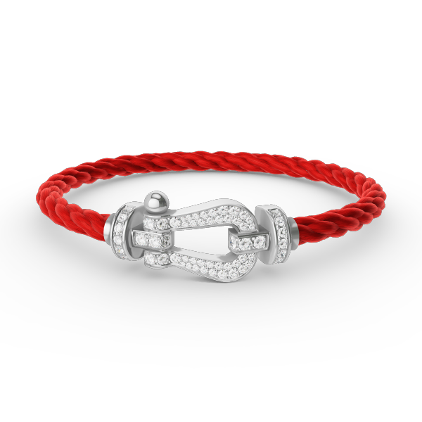 [Olivia Jewelry]FORCE LARGE HORSESHOE FULL DIAMOND BRACELET SILVER