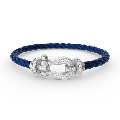 [Olivia Jewelry]FORCE LARGE HORSESHOE FULL DIAMOND BRACELET SILVER