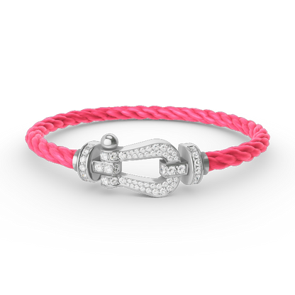 [Olivia Jewelry]FORCE LARGE HORSESHOE FULL DIAMOND BRACELET SILVER