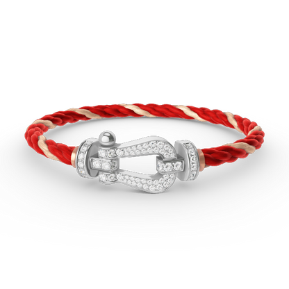 [Olivia Jewelry]FORCE LARGE HORSESHOE FULL DIAMOND BRACELET SILVER