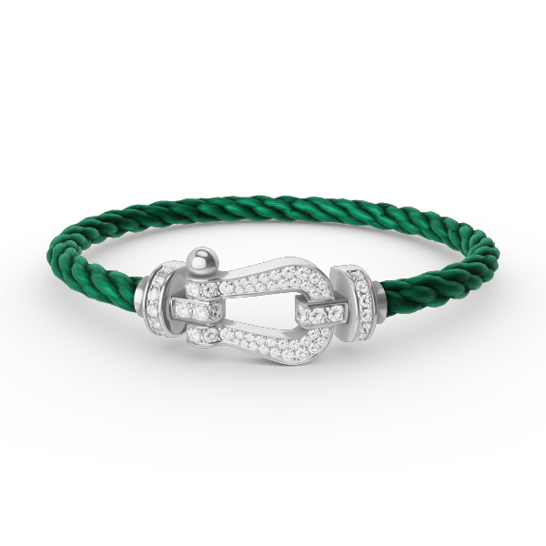 [Olivia Jewelry]FORCE LARGE HORSESHOE FULL DIAMOND BRACELET SILVER