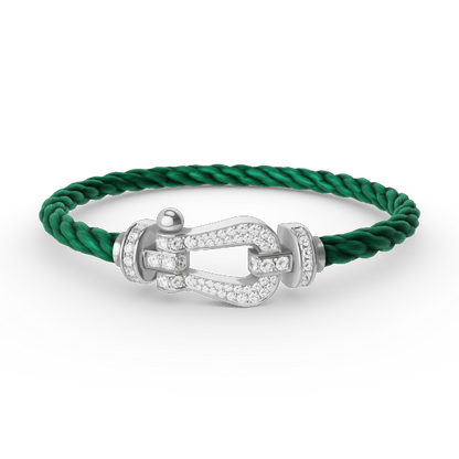 [Olivia Jewelry]FORCE LARGE HORSESHOE FULL DIAMOND BRACELET SILVER
