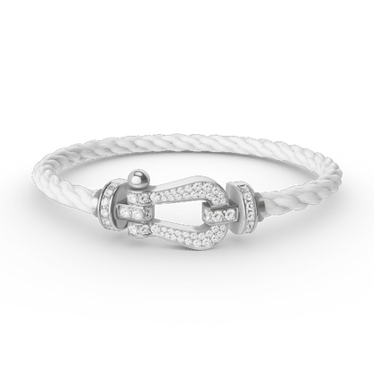 [Olivia Jewelry]FORCE LARGE HORSESHOE FULL DIAMOND BRACELET SILVER