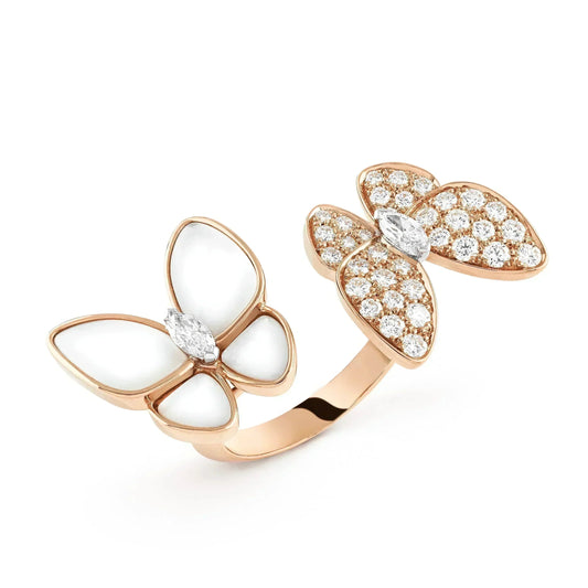[Olivia Jewelry]TWIN BUTTERFLY DIAMOND MOP RING
