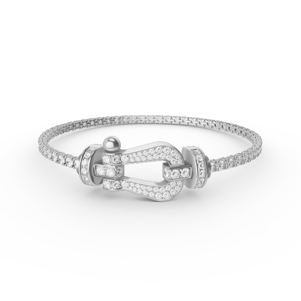 [Olivia Jewelry]FORCE  LARGE HORSESHOE FULL DIAMOND TENNIS BRACELET