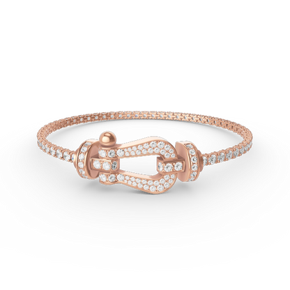 [Olivia Jewelry]FORCE  LARGE HORSESHOE FULL DIAMOND TENNIS BRACELET
